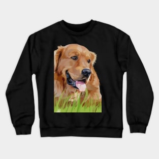 hungry brown dog-vector art Crewneck Sweatshirt